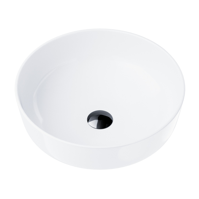 Corsan countertop washbasin round 415x415x135 mm with Klik-Klak plug black